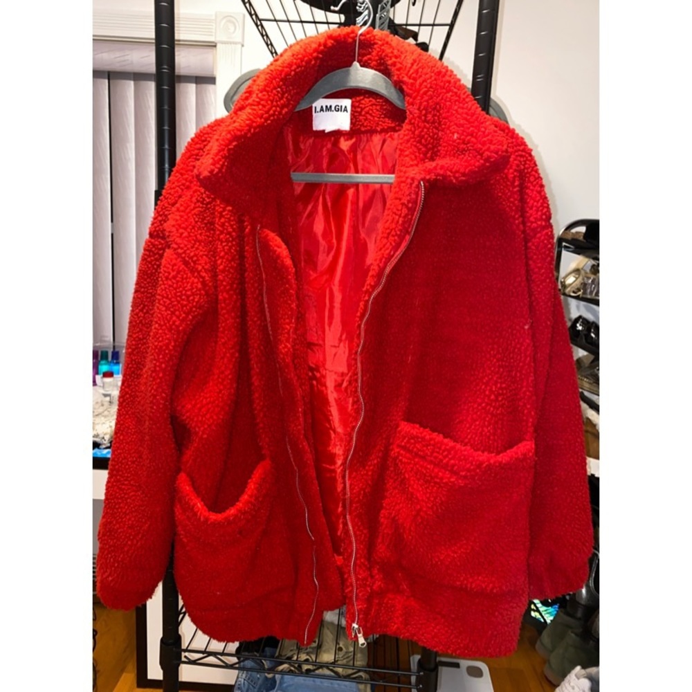 IAMGIA Red Teddy Coat